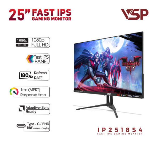 MÀN HÌNH VSP GAMING IP2518S4 (24.5 INCH / FAST IPS / FHD / 180HZ / 1MS)
