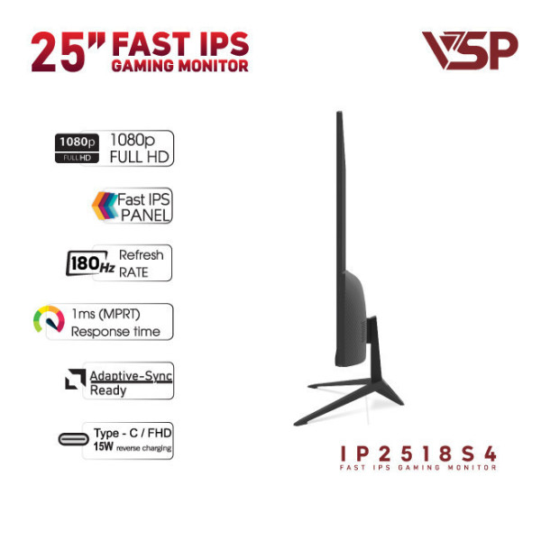 MÀN HÌNH VSP GAMING IP2518S4 (24.5 INCH / FAST IPS / FHD / 180HZ / 1MS)