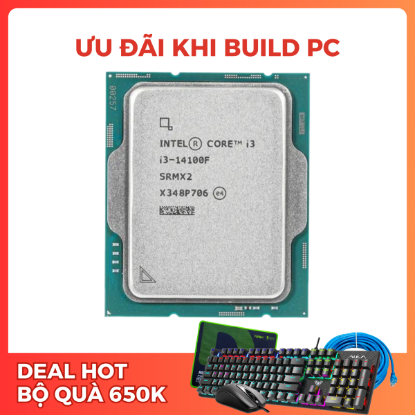 CPU INTEL CORE I3 14100F TRAY (INTEL LGA1700 / 4 CORES 8 THREADS/ BASE 3.5GHZ/ TURBO 4.7GHZ/ CACHE 12MB)