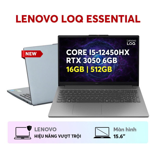 LAPTOP LENOVO LOQ Essential -15IAX9E (CORE I5-12450HX | 16GB | 512GB | RTX 3050 6GB  | 15.6 FHD 144HZ | WIN 11 | LUNA GREY) NK