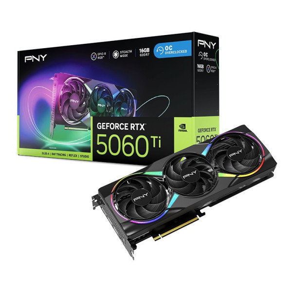 VGA PNY GEFORCE RTX 5060TI 16GB EPIC-X RGB OC 3FAN (VCG5060T16TFXXPB1-O)