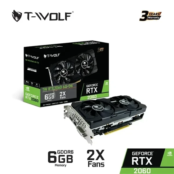 VGA T-WOLF TW-RTX2060 6GB DDR6 2FAN (DVI+HDMI+DP)