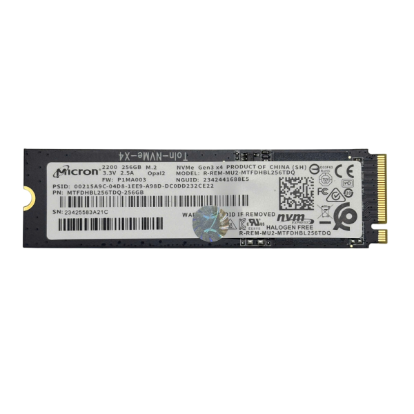 SSD NVME MICRON 256GB (ĐỌC 2000MB/S GHI 1000MB/S) M2 2280 GEN3X4 (MTFDHBL256TDQ)