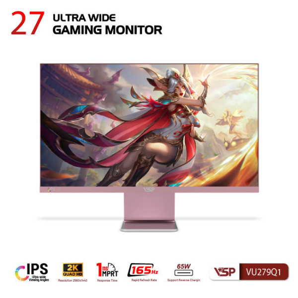 MÀN HÌNH ULTRAWIDE VSP VU279Q1 (27'/IPS/2K/165HZ/1MS/FREESYNC/HỒNG)