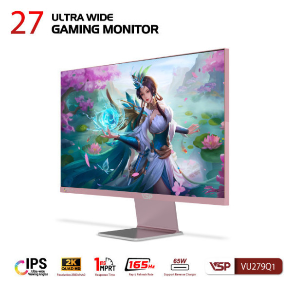 MÀN HÌNH ULTRAWIDE VSP VU279Q1 (27'/IPS/2K/165HZ/1MS/FREESYNC/HỒNG)