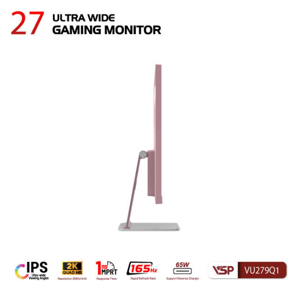 MÀN HÌNH ULTRAWIDE VSP VU279Q1 (27'/IPS/2K/165HZ/1MS/FREESYNC/HỒNG)