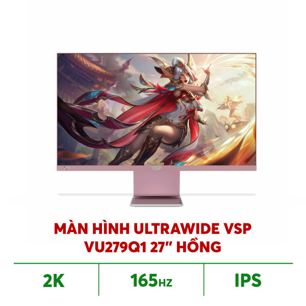 MÀN HÌNH ULTRAWIDE VSP VU279Q1 (27'/IPS/2K/165HZ/1MS/FREESYNC/HỒNG)