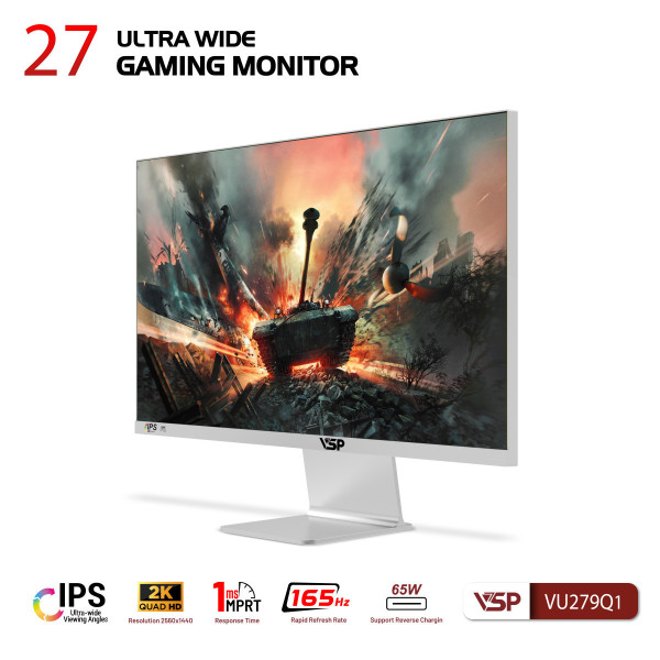 MÀN HÌNH ULTRAWIDE VSP VU279Q1 (27'/IPS/2K/165HZ/1MS/FREESYNC/TRẮNG)