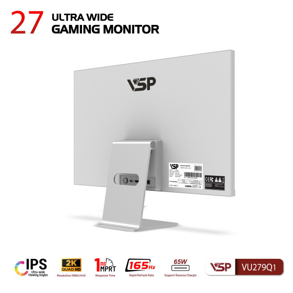 MÀN HÌNH ULTRAWIDE VSP VU279Q1 (27'/IPS/2K/165HZ/1MS/FREESYNC/TRẮNG)