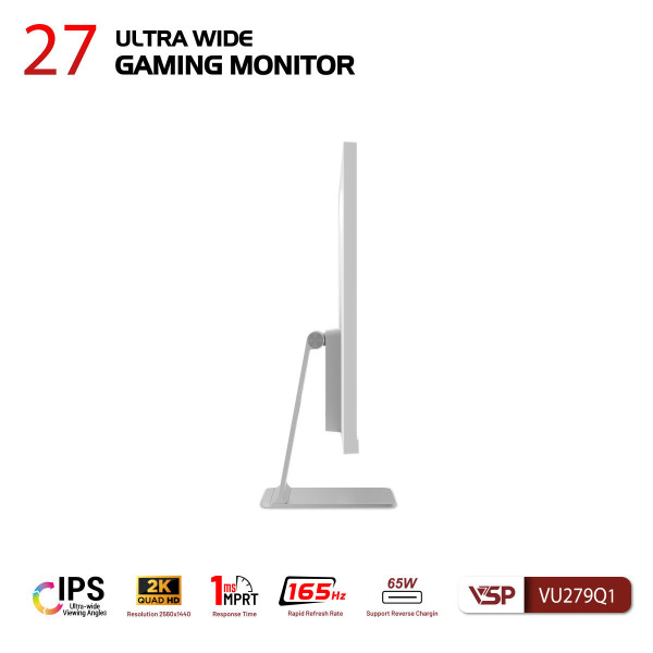 MÀN HÌNH ULTRAWIDE VSP VU279Q1 (27'/IPS/2K/165HZ/1MS/FREESYNC/TRẮNG)