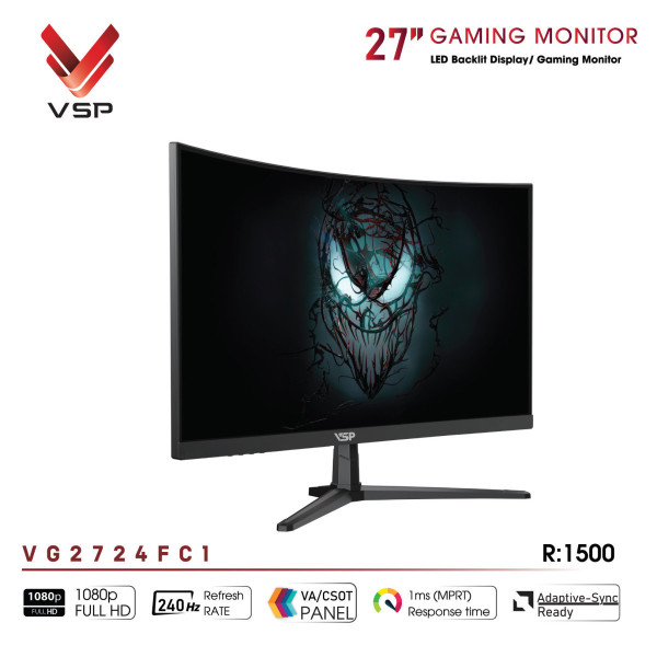 MÀN HÌNH CONG GAMING VSP VG2724FC1 (27INCH/FHD/VA/240HZ/1MS/R1500/FREESYNC)