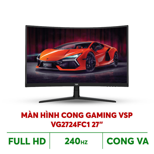 MÀN HÌNH CONG GAMING VSP VG2724FC1 (27INCH/FHD/VA/240HZ/1MS/R1500/FREESYNC)