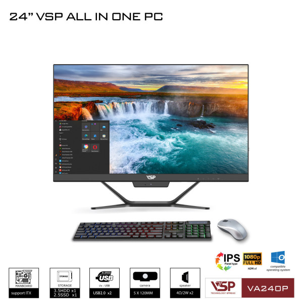 Máy tính để bàn VSP All in One VA240P - FHD Black