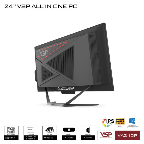 Máy tính để bàn VSP All in One VA240P - FHD Black