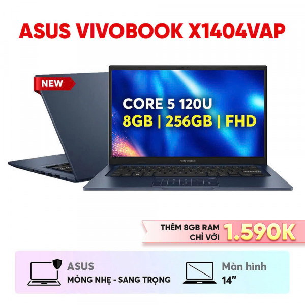 LAPTOP ASUS VIVOBOOK X1404VAP (CORE 5 120U / RAM 8GB / SSD 256GB / 14' FHD / WIN11 / BLUE)_N
