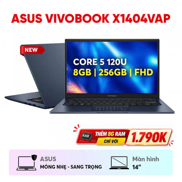 LAPTOP ASUS VIVOBOOK X1404VAP (CORE 5 120U / RAM 8GB / SSD 256GB / 14' FHD / WIN11 / BLUE)_N