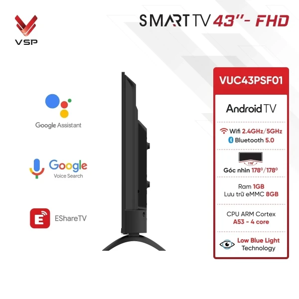 TIVI VSP VUC43PSF01 43 INCH KÈM ĐIỀU KHIỂN