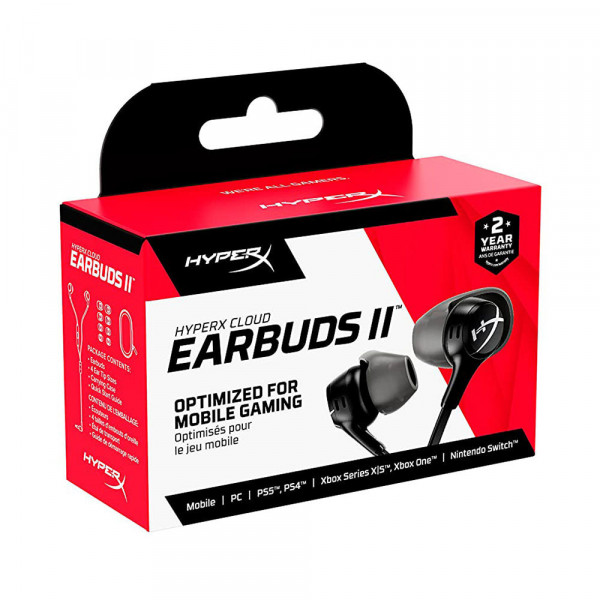 TAI NGHE HYPER X CLOUD EARBUDS II BLACK