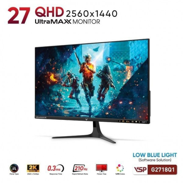 MÀN HÌNH GAMING VSP G2718Q1 (27 INCH / FAST IPS / 2K QHD / 210HZ / 0.3MS)