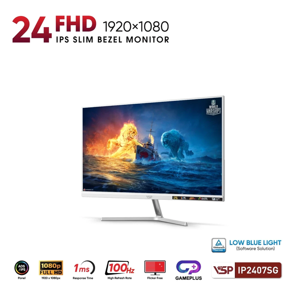 MÀN HÌNH VSP IP2407SG TRẮNG (24 INCH/ FHD/ IPS/ 100HZ/ 1MS)