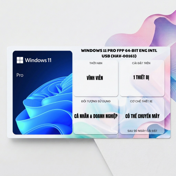 PHẦN MỀM WINDOWS 11 PRO FPP 64-BIT ENG INTL USB (HAV-00163)