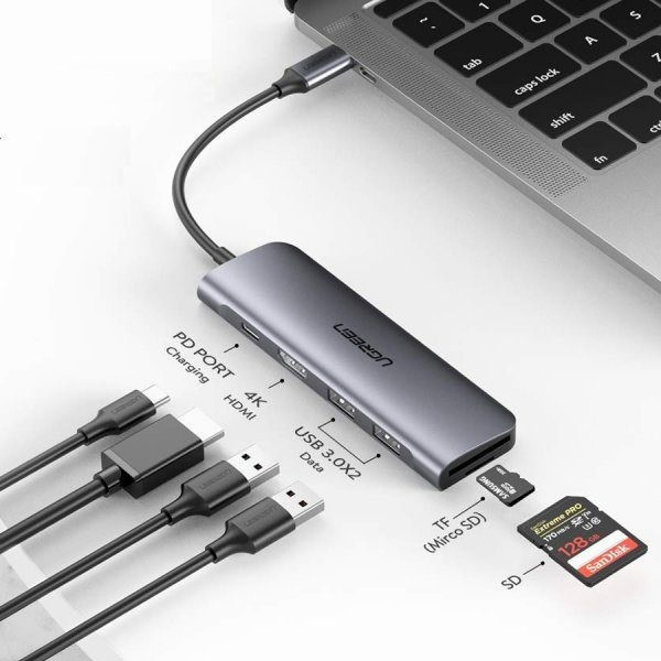 BỘ CHUYỂN ĐỔI UGREEN 70411 USB TYPE-C TO HDMI/USB3.0/SD