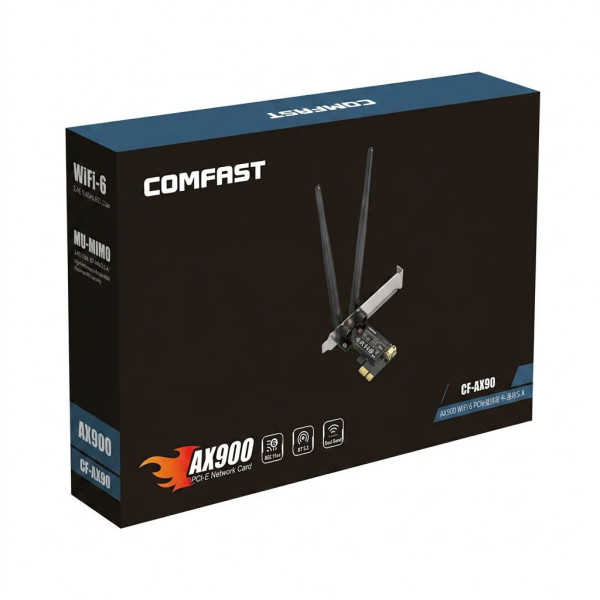 CARD MẠNG COMFAST CF-AX90 WIFI 6 AX900MBPS 2.4GHZ/5GHZ PCI-E BLUETOOTH 5.4