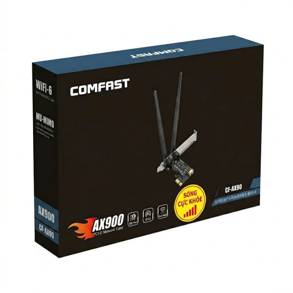 CARD MẠNG COMFAST CF-AX90 WIFI 6 AX900MBPS 2.4GHZ/5GHZ PCI-E BLUETOOTH 5.4