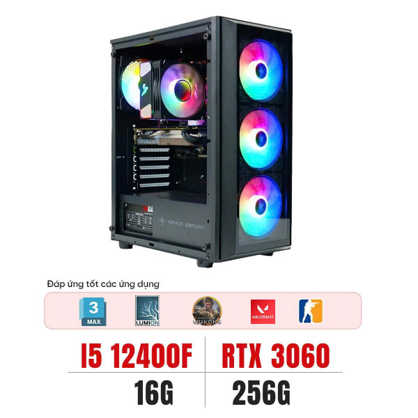 PC GAMING CORE I5 12400F | RAM 16G | RTX 3060 12G | NVME 256G