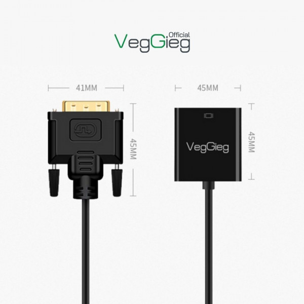 DÂY CHUYỂN ĐỔI DVI RA VGA 20CM VEGGIEG VZ619