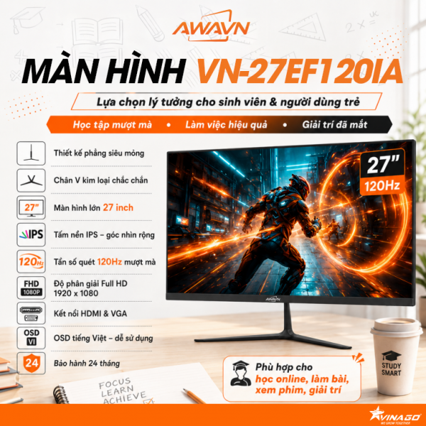 MÀN HÌNH AWAVN VN-27EF120IA (27 INCH/ FHD/ IPS/ 120HZ/ 2MS)
