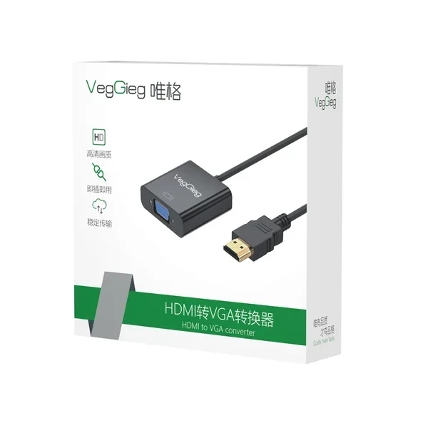 CỔNG CHUYỂN HDMI RA VGA (KHÔNG AUDIO) 15CM VEGGIEG (VZ612)