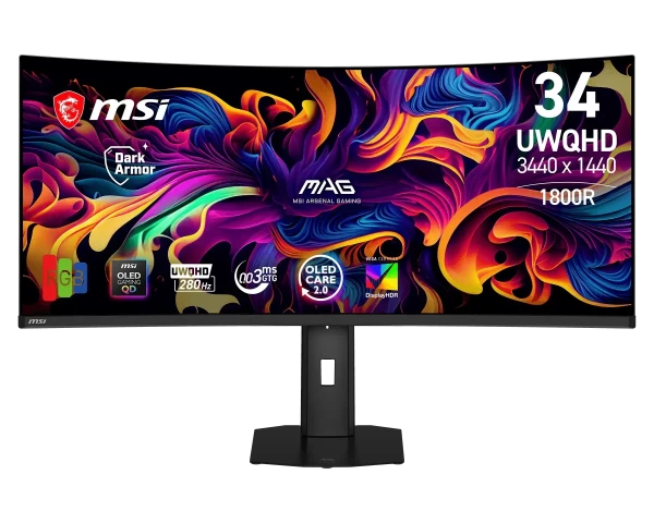 MÀN HÌNH CONG MSI MAG 341CQP QD-OLED X28 (34INCH/ QD-OLED/ 3K/ 280HZ/ 0,03MS)
