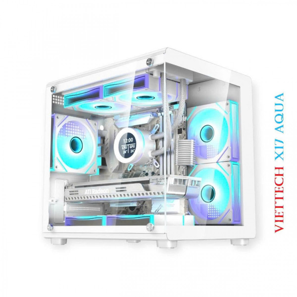 VỎ CASE VIETTECH X17 AQUA WHITE (M-ATX/ KHÔNG FAN)