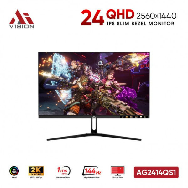 MÀN HÌNH GAMING 2K AIVISION AG2414QS1 (24 INCH/ QHD/ 144HZ/ IPS/ 1MS)