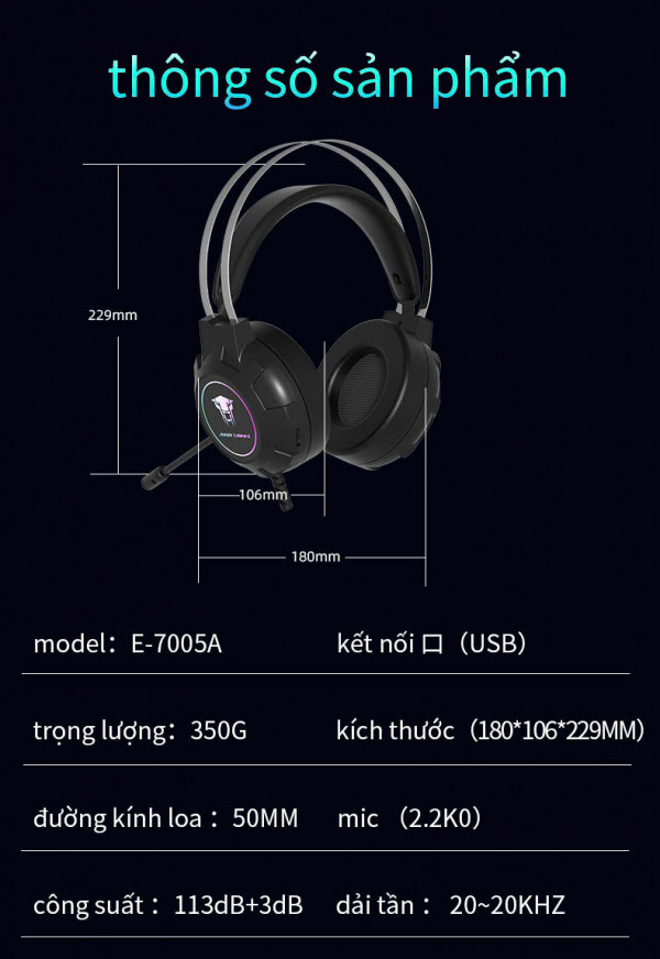 TAI NGHE GAMING JUNGLE LEOPARD E-7005S