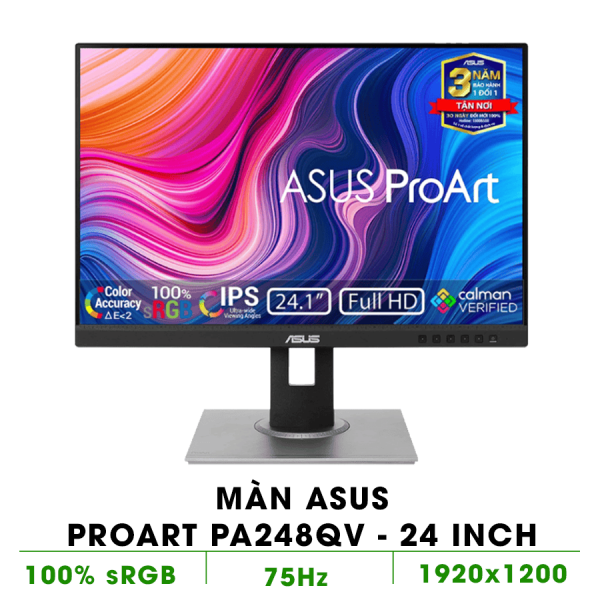 Màn hình Asus ProArt PA248QV (24inch WUXGA IPS 75Hz 5ms 300nits  HDMI DP DSub Audio USB)