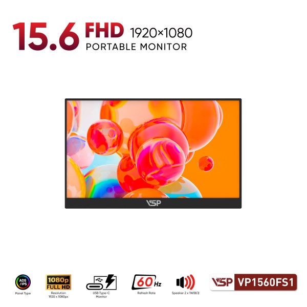 VSPVP1560FS1 MÀN HÌNH PORTABLE VSP VP1560FS1 (15.6INCH/IPS/ELED/FHD/62HZ/NON-TOUCH)
