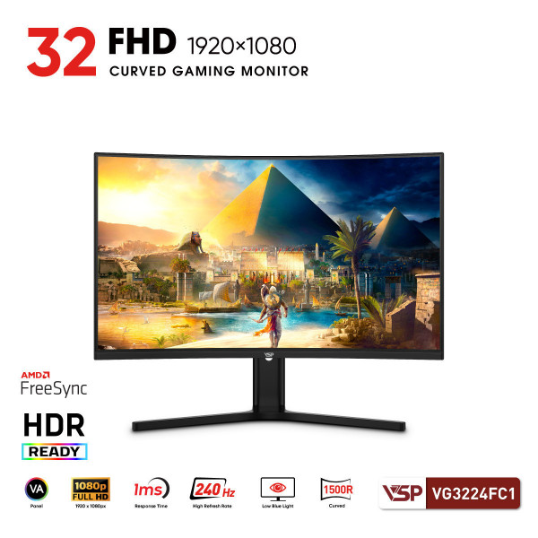 MÀN HÌNH CONG GAMING VSP VG3224FC1 (32INCH / FHD / VA / 240HZ / 1MS / R1500)