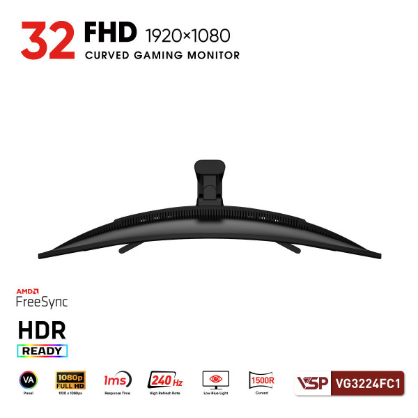 MÀN HÌNH CONG GAMING VSP VG3224FC1 (32INCH / FHD / VA / 240HZ / 1MS / R1500)