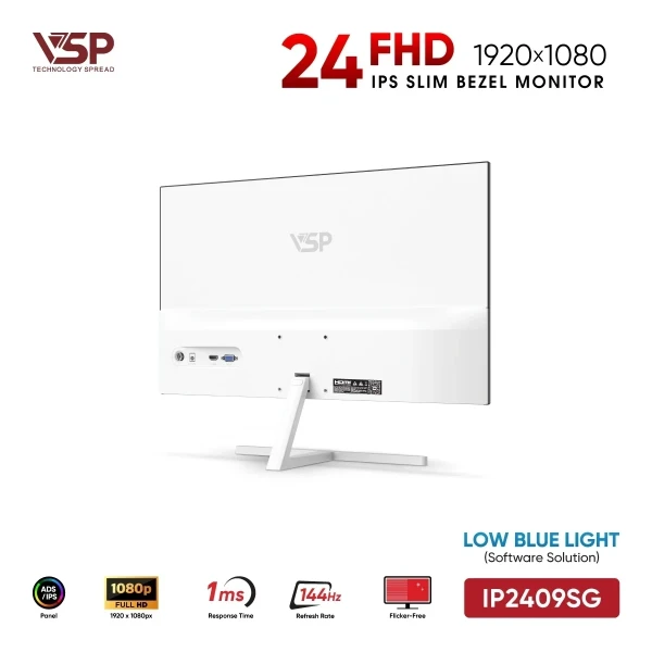 MÀN HÌNH VSP IP2409SG TRẮNG (24 INCH/ FULL HD/ IPS/ 144HZ/ 1MS)