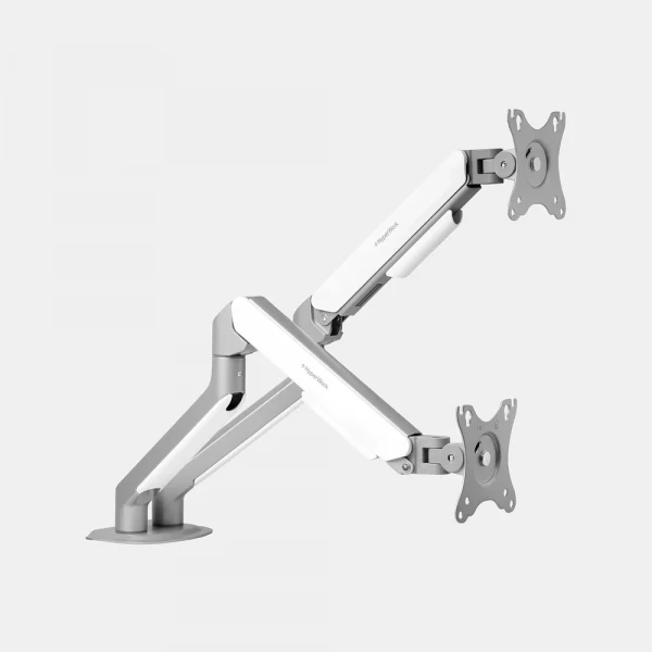 GIÁ TREO 2 MÀN HÌNH HYPERWORK T6 PRO DUAL HPW.T6P.DUAL.V2.SLV TRẮNG XÁM (17-32 INCH)