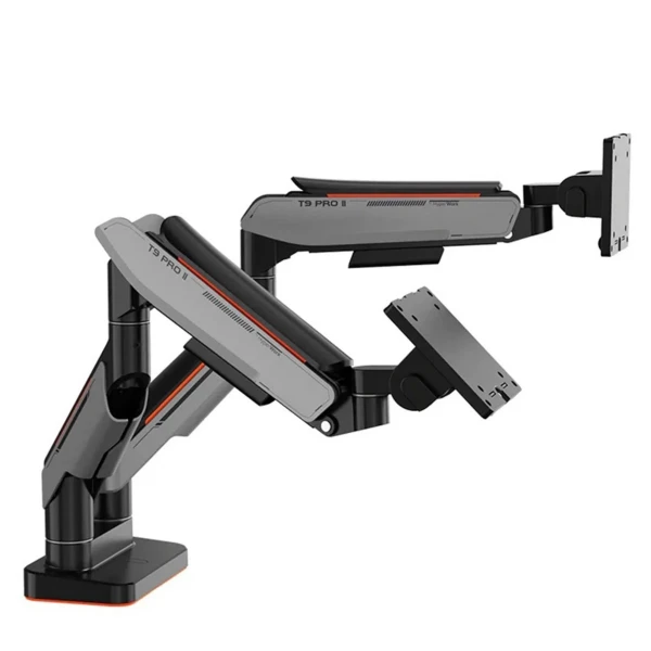 GIÁ TREO 2 MÀN HÌNH HUMAN MOTION T9 PRO II DUAL (23 - 43INCH) MÀU XÁM ĐEN