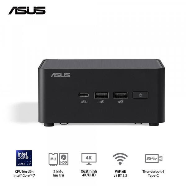 MÁY TÍNH ĐỂ BÀN ASUS NUC CPU INTEL CORE 3 100U/ 2X HDMI 2.1/2X THUNDERBOLT/ VESA MOUNT (RNUC14RVHI300000I)