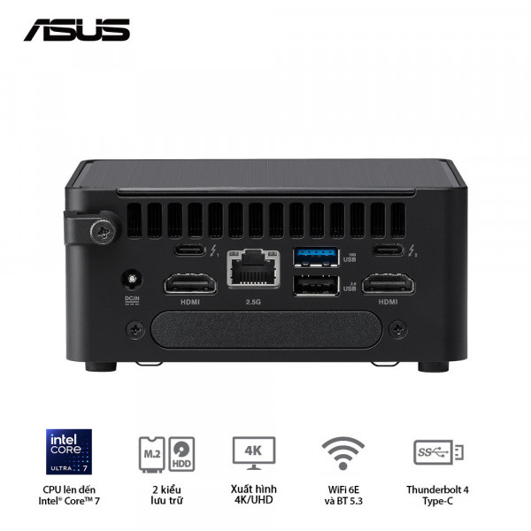 MÁY TÍNH ĐỂ BÀN ASUS NUC CPU INTEL CORE 3 100U/ 2X HDMI 2.1/2X THUNDERBOLT/ VESA MOUNT (RNUC14RVHI300000I)
