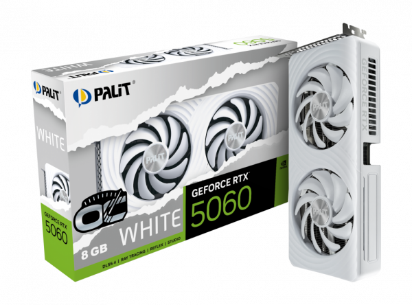 VGA PALIT GEFORCE RTX 5060 WHITE OC 8GB GDDR7 (NE75060U19P1-GB2063M)