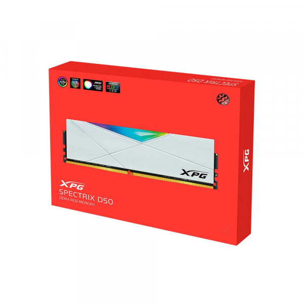 RAM ADATA SPECTRIX D50 16GB (1x16GB) DDR4 3200MHz WHITE RGB