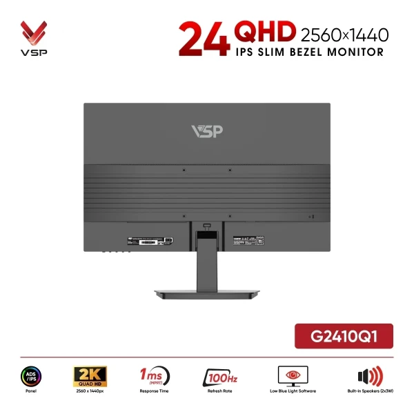 MÀN HÌNH VSP 2K G2410Q1 (24 INCH/ QHD/ IPS,ADS/ 100HZ/ 1MS/ LOA KÉP)
