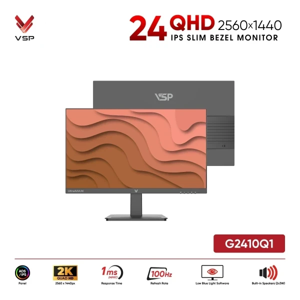 MÀN HÌNH VSP 2K G2410Q1 (24 INCH/ QHD/ IPS,ADS/ 100HZ/ 1MS/ LOA KÉP)
