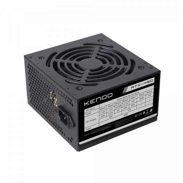 NGUỒN KENOO ATX-450  450W (MÀU ĐEN/ CÁP DẸT)